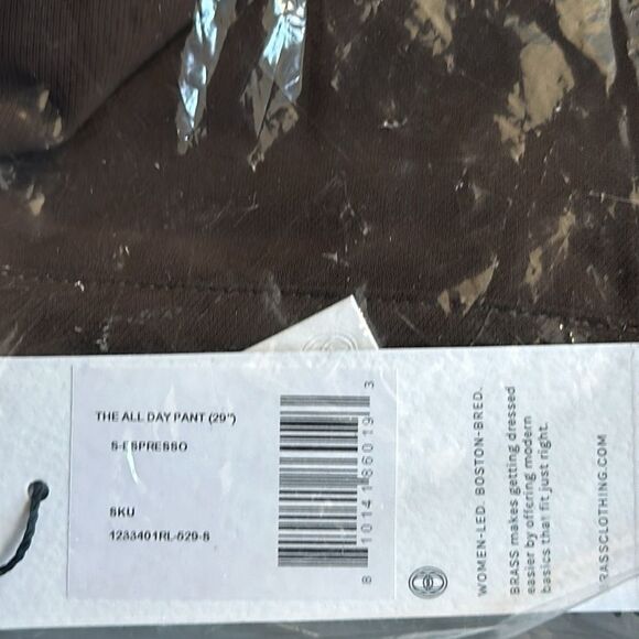 Brass The All Day Wide Leg 29"‎ Inseam Pant in Venture Stretch Espresso S Nwt - Picture 5 of 6